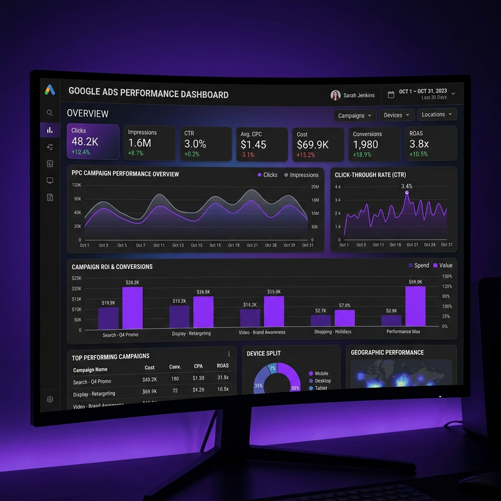 Pay Per Click PPC Dashboard